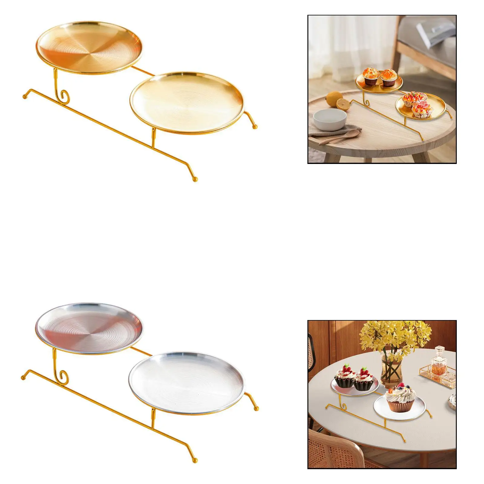 Bandeja de niveles dorada gran capacidad para comida gatos y perros - imagen 3