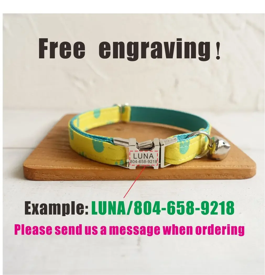 Collar de gato personalizado con grabado gratuito, correa para mascotas a juego, hebilla de Metal de contactos personalizados, Collar pequeño para mascotas con pata de dragón - imagen 4