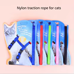 Correa para el pecho para gatos, cuerda de tracción de diseño simple, material de nailon de alta calidad, suministros para mascotas resistentes y duraderos, superventas