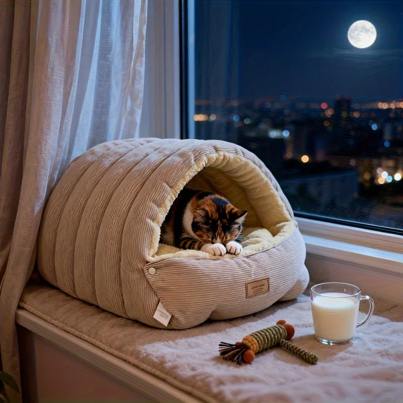 Winter Warm Cat Bed Warm Pet House Pet Sleeping Nest Thickening Warmth Soft Kittens Sleeping Bed Cat Cave For Pet Cat Dog Warmth - imagen 4