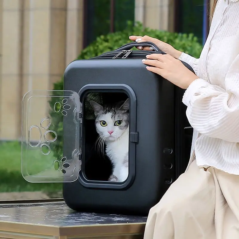 Mochila transportín transparente para gatos y perros mini