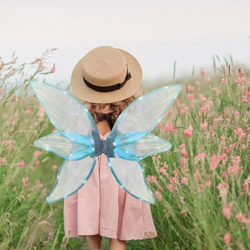Alas de mariposa eléctricas con luces, alas de hadas, accesorio de disfraz brillante, vestido móvil, cumpleaños y boda - imagen 3