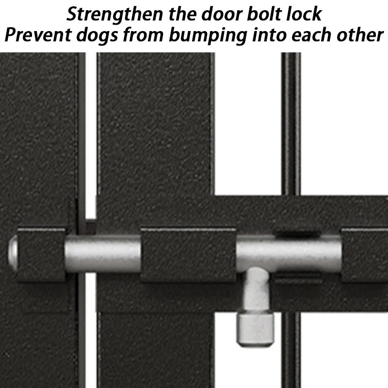 Jaula grande de hierro para perros, jaula para perros de tubo cuadrado grueso y barato para exteriores, casa Border Collie con ruedas, suministros para mascotas - imagen 5