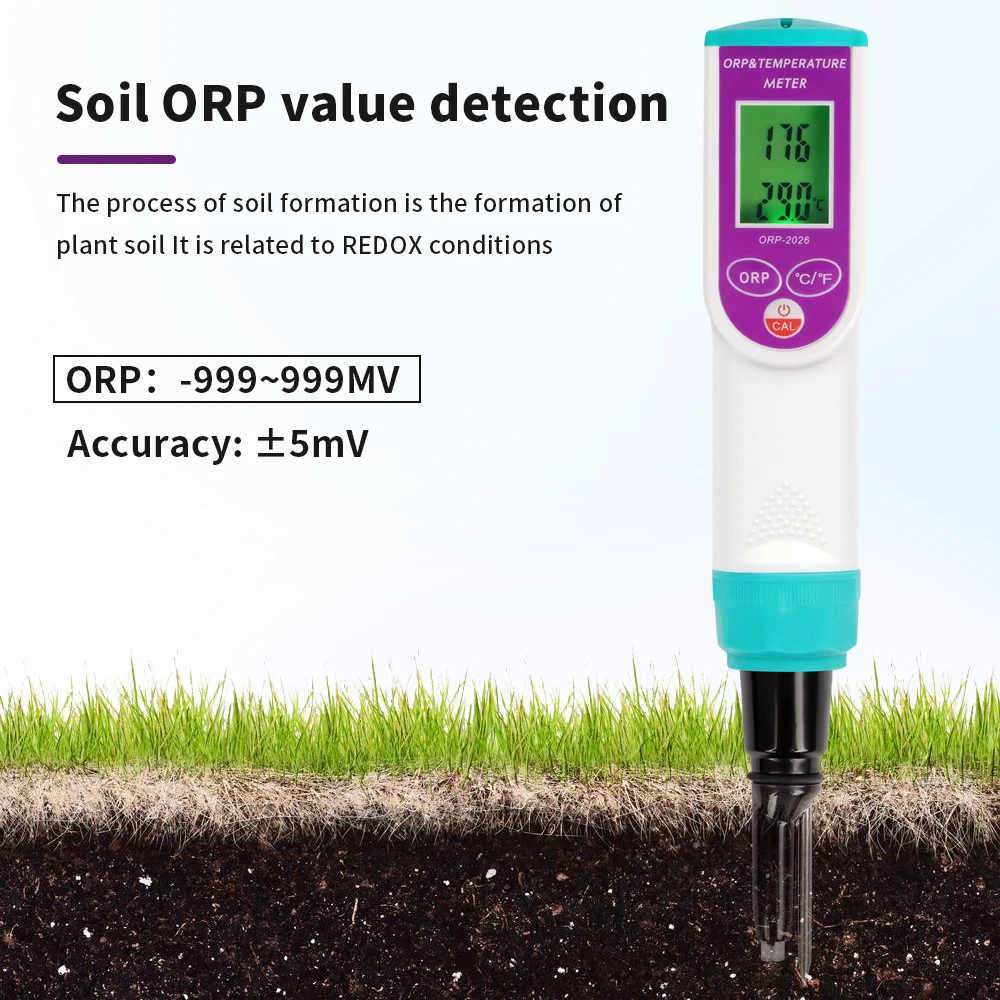 Probador ORP de suelo de alta precisión, Detector Digital de suelo 2 en 1, medidor de temperatura ORP con retroiluminación para invernadero de plantas y flores - imagen 3
