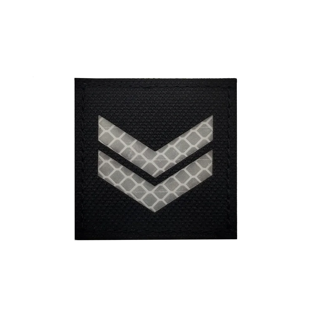 Insignia de brazalete militar que brilla en la oscuridad, parches tácticos IR, apliques de adorno, que brillan en la oscuridad, blanco y negro - imagen 4