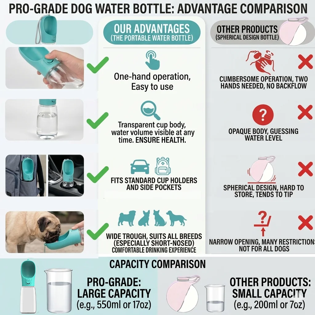 Botella de agua portátil anti-fugas para perros y gatos – Para viajar - imagen 2