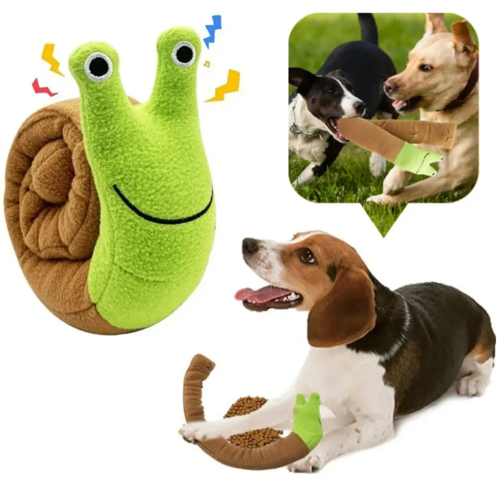 Juguete para olfatear mascotas, juguete interactivo de descriptografía para perros chirriantes para adiestramiento, entrenamiento instantáneo, juguete para chirrido para perros, juguete de caracoles de peluche para olfatear mascotas