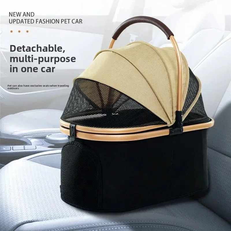 Cochecitos para mascotas, carrito ligero y plegable para caminar para perros pequeños y medianos, artefacto para gatos, carrito para salir, carrito para mascotas, cochecito para gatos - imagen 4