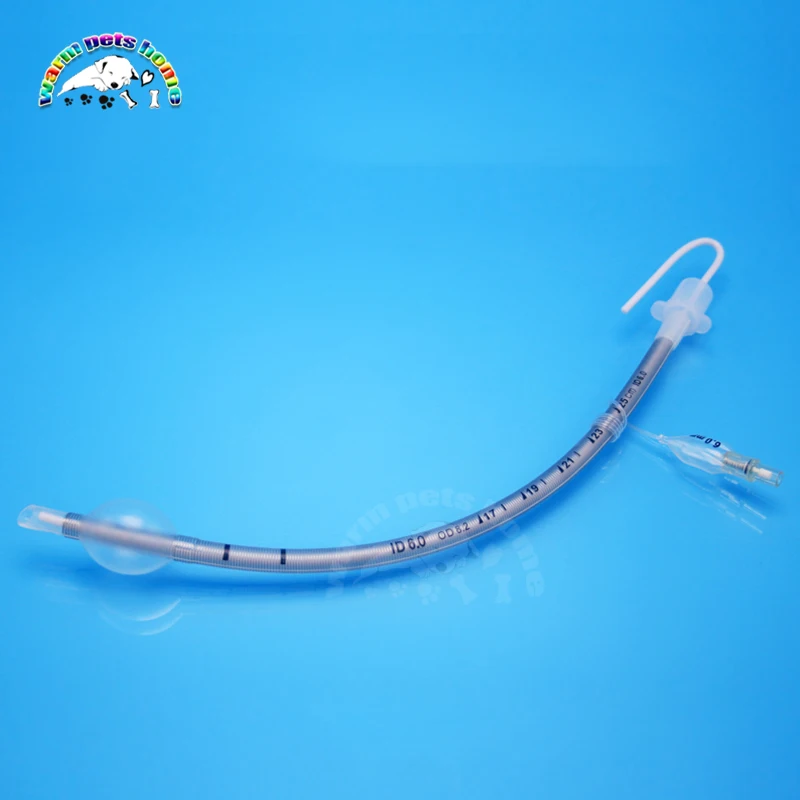 Tubo traqueal reforzado de PVC desechable con manguito de baja presión, cánula traqueal, suministros veterinarios - imagen 2