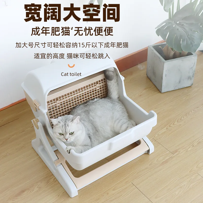 Inodoro para gatos semiautomático autolimpiable grande semicerrado - imagen 3