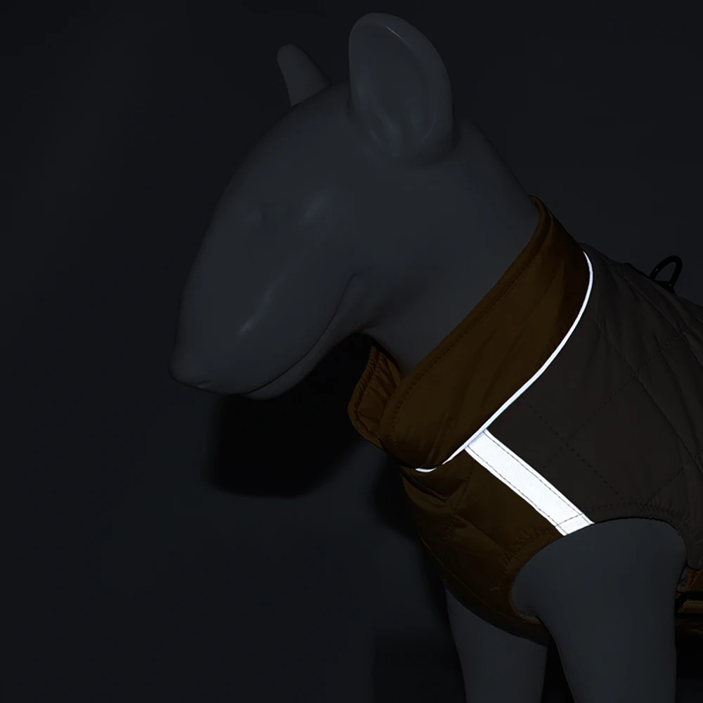 Ropa de invierno para mascotas, chaqueta de plumón para perros de colores dobles a la moda para perros pequeños, medianos y grandes, abrigo reflectante impermeable para mascotas - imagen 5