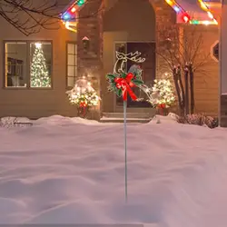 Estaca navideña de renos, decoración navideña de pie para césped exterior, Navidad