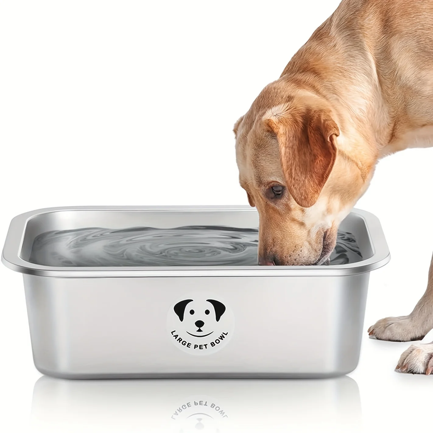 Cuenco de acero inoxidable de gran capacidad para perros grandes, cuenco de comida duradero resistente a caídas, cuenco para beber agua