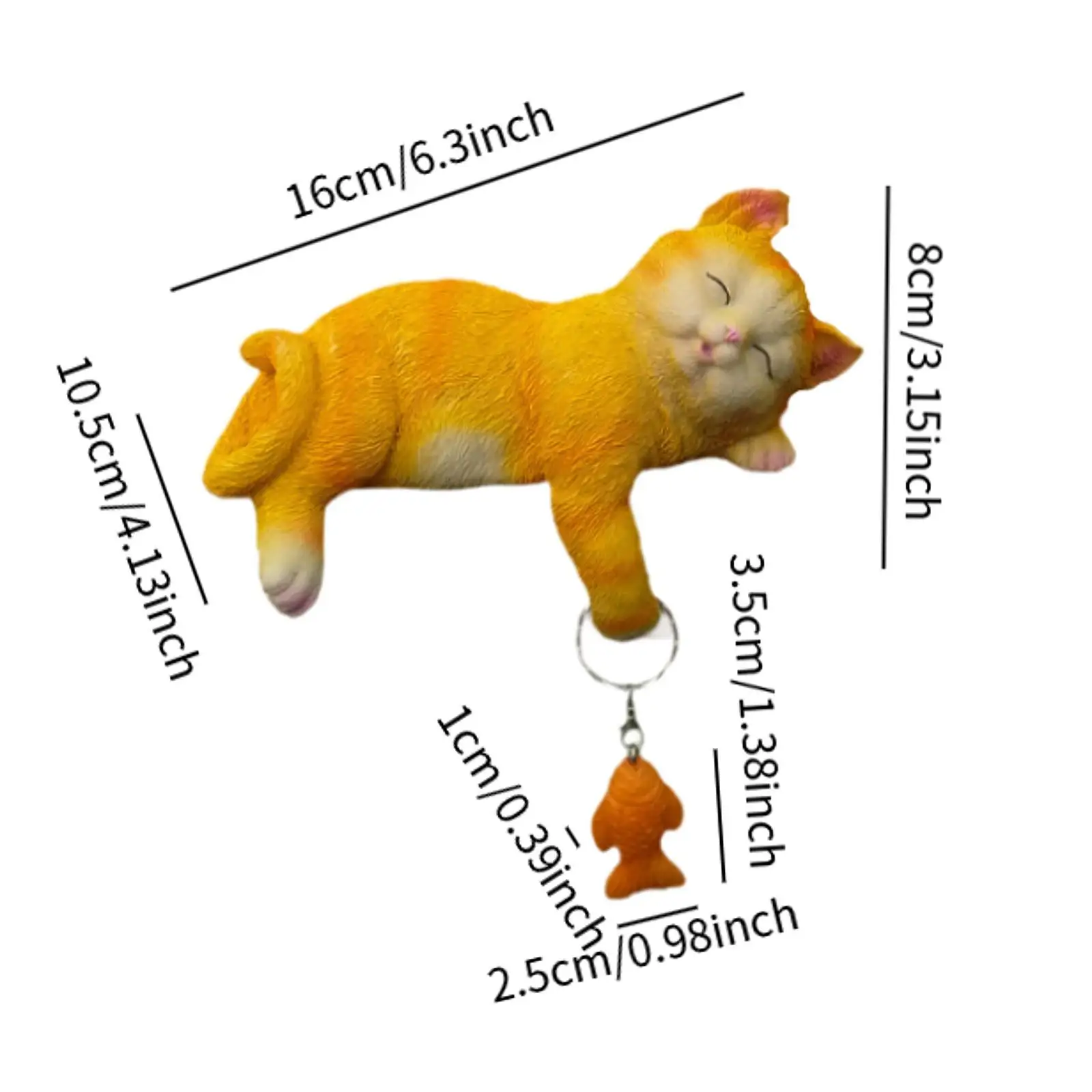 Sleeping Cat Garden Statue Lawn Ornament Indoor Animal Sculpture Resin Kitty Figurine for Outside Porch Flowerbed Party Planter