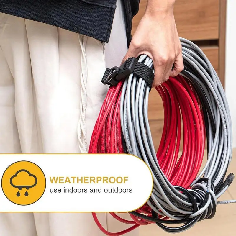 Almacenamiento de cables de extensión, correas de almacenamiento resistentes, paquete de 5 dispositivos surtidos de alta resistencia para organización de cuerdas de manguera de Cable en garaje - imagen 2