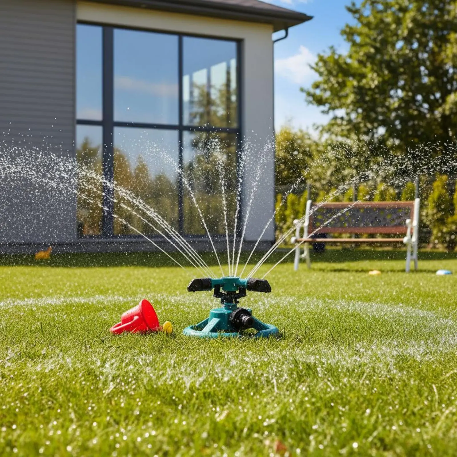 Aspersor rotatorio para refrescar a tu perro en el jardín - imagen 4