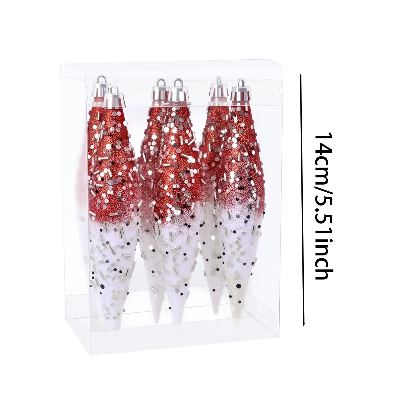 6 Pieces Christmas Droplet Hanging Ornaments Party Favor DIY