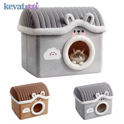 Nido cerrado para gatos y perros pequeños: cama cálida de invierno