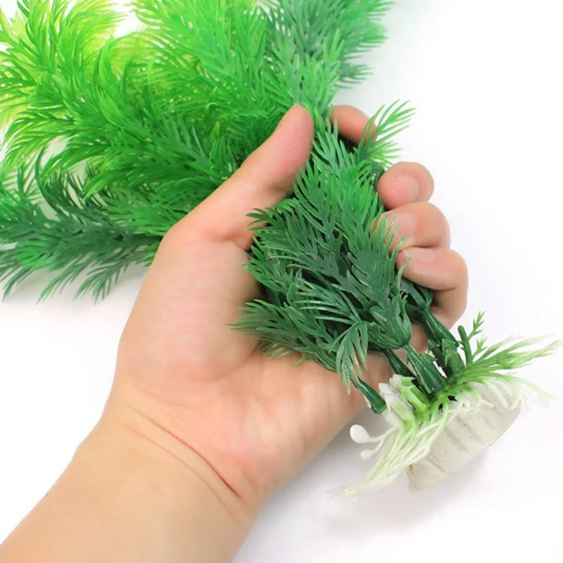 Planta artificial para acuario 30 cm – Hierba verde decorativa para pecera - imagen 4
