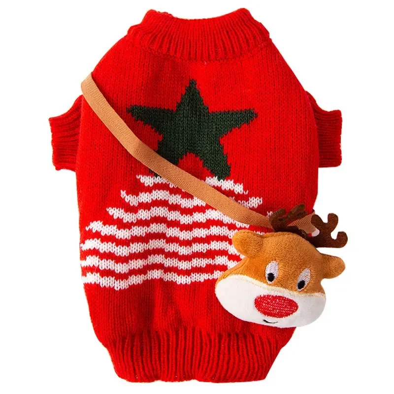 Otoño Invierno perro Navidad Halloween festivo alce suéter tejido Año Nuevo Chino ropa para perros mascota suéter para perros ropa para cachorros - imagen 5