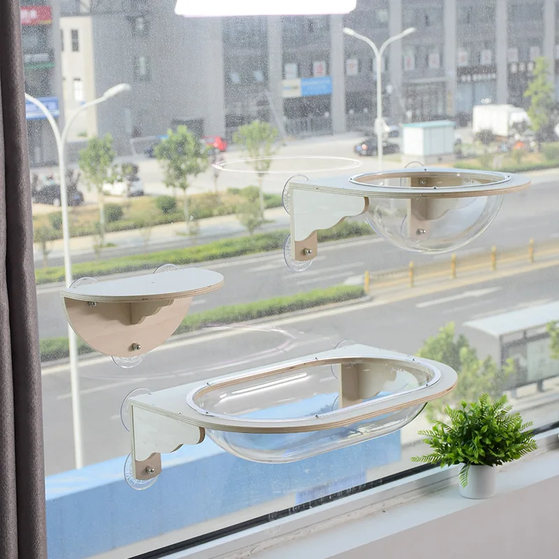 Marco de escalada para gatos, tipo pared, plataforma de salto de madera para mascotas, cápsula espacial, nido para mascotas, columna rascadora integrada - imagen 4