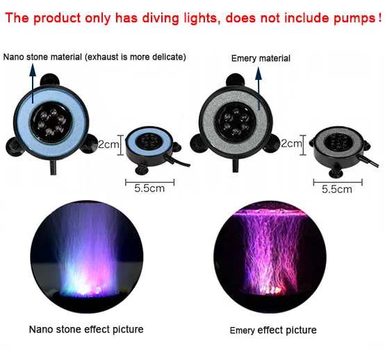 Luz LED de burbuja de aire para acuario, luz de tanque de peces impermeable, luz cambiante colorida para acuario, lámpara de buceo, lámpara de decoración de tanque de peces - imagen 3