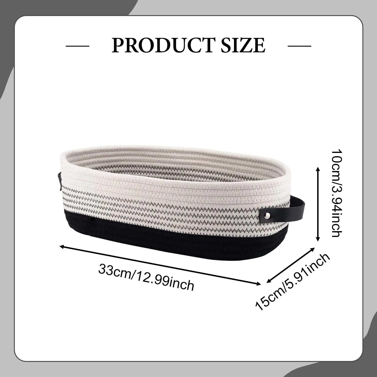 Woven Basket Sundries Container Storage Basket with Handles Bathroom Organizer Bin,for Home,Nursery,Kitchen Tabletop Decor