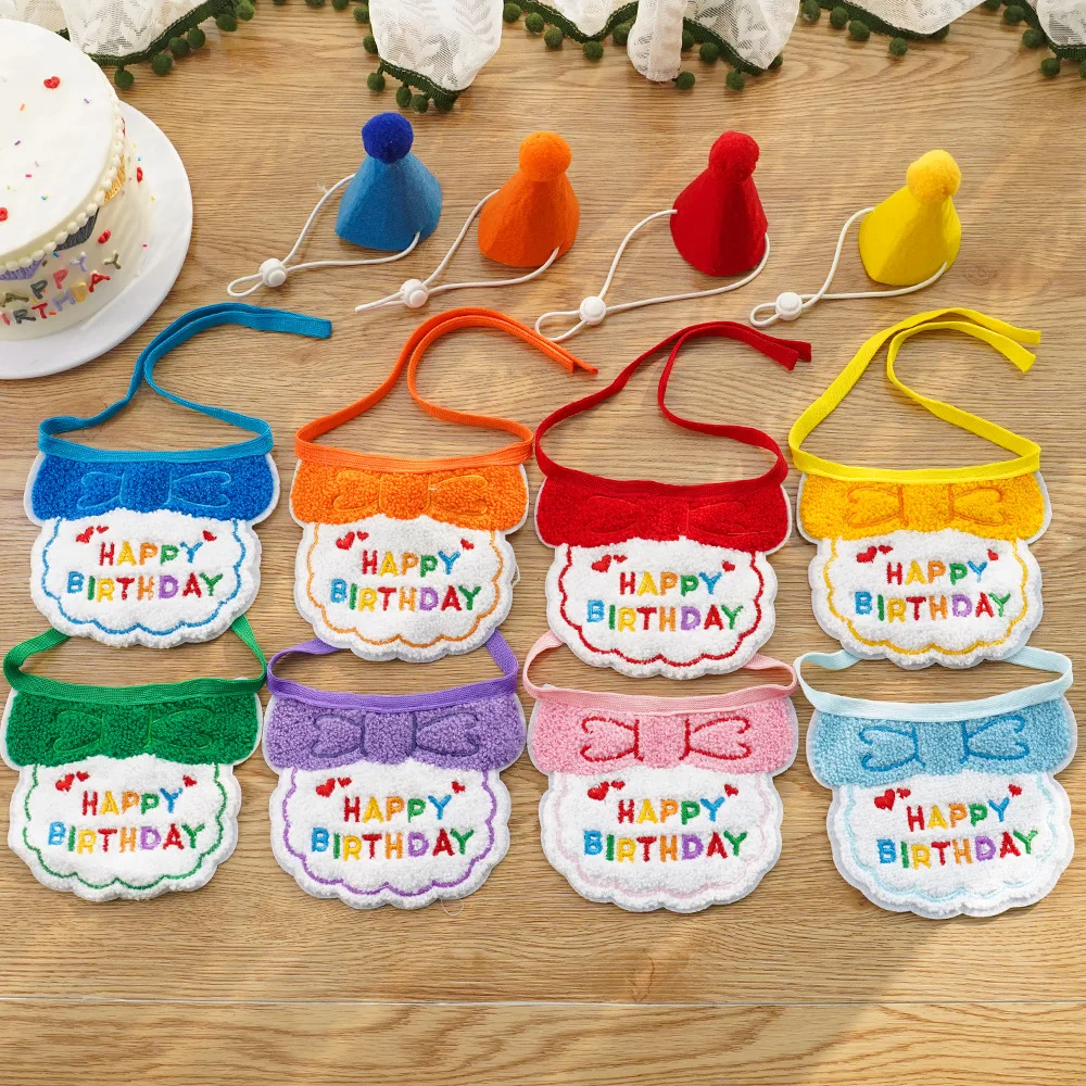 Pet Ins Wind cumpleaños Saliva toalla babero bufanda perro gato sombrero ornamento productos para mascotas - imagen 2