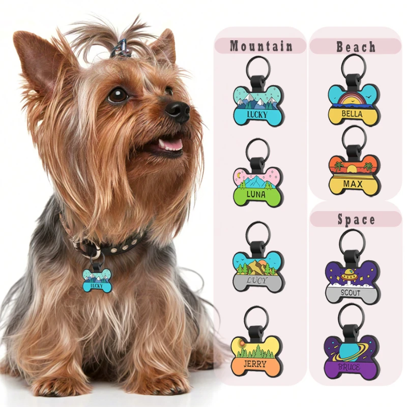 Etiqueta antipérdida de hueso de silicona para mascotas, Collar para perro y gato, etiqueta de nombre, accesorios personalizados para perros, etiquetas de identificación personalizadas para mascotas, colgante