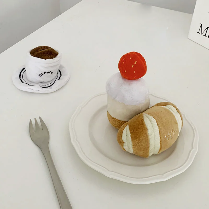 INS nuevo té de la tarde juguete para mascotas perro y gato juguete interactivo ocultar comida juguete simulación pan café juguetes para perros pequeños