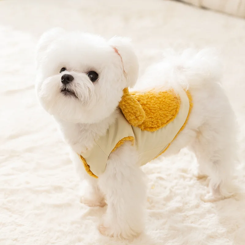 Otoño Invierno piel de cordero oso de peluche abrigo oso de peluche chaleco de tracción grueso cálido invierno Teddy ropa para mascotas ropa para perros pequeños - imagen 4