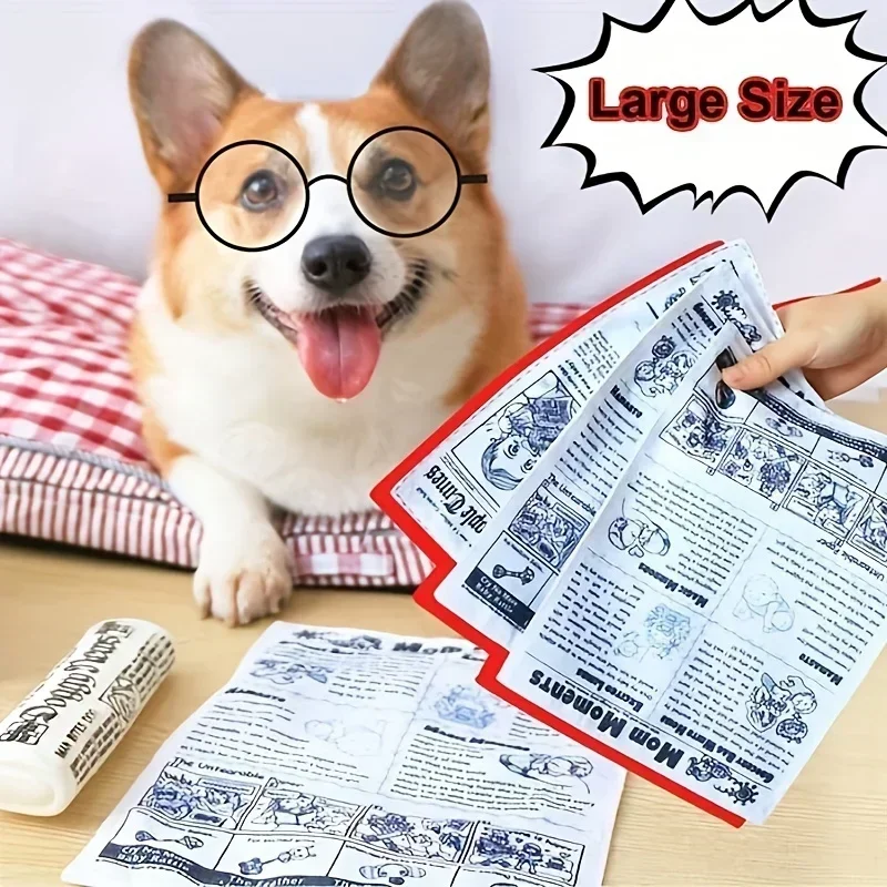 1/2 Uds. Juguetes para perros de periódico, papel divertido para frotar, sonido, juguete para masticar pequeño y mediano para perros, tejido resistente a mordeduras, reemplazo de juguetes para dientes limpios - imagen 3