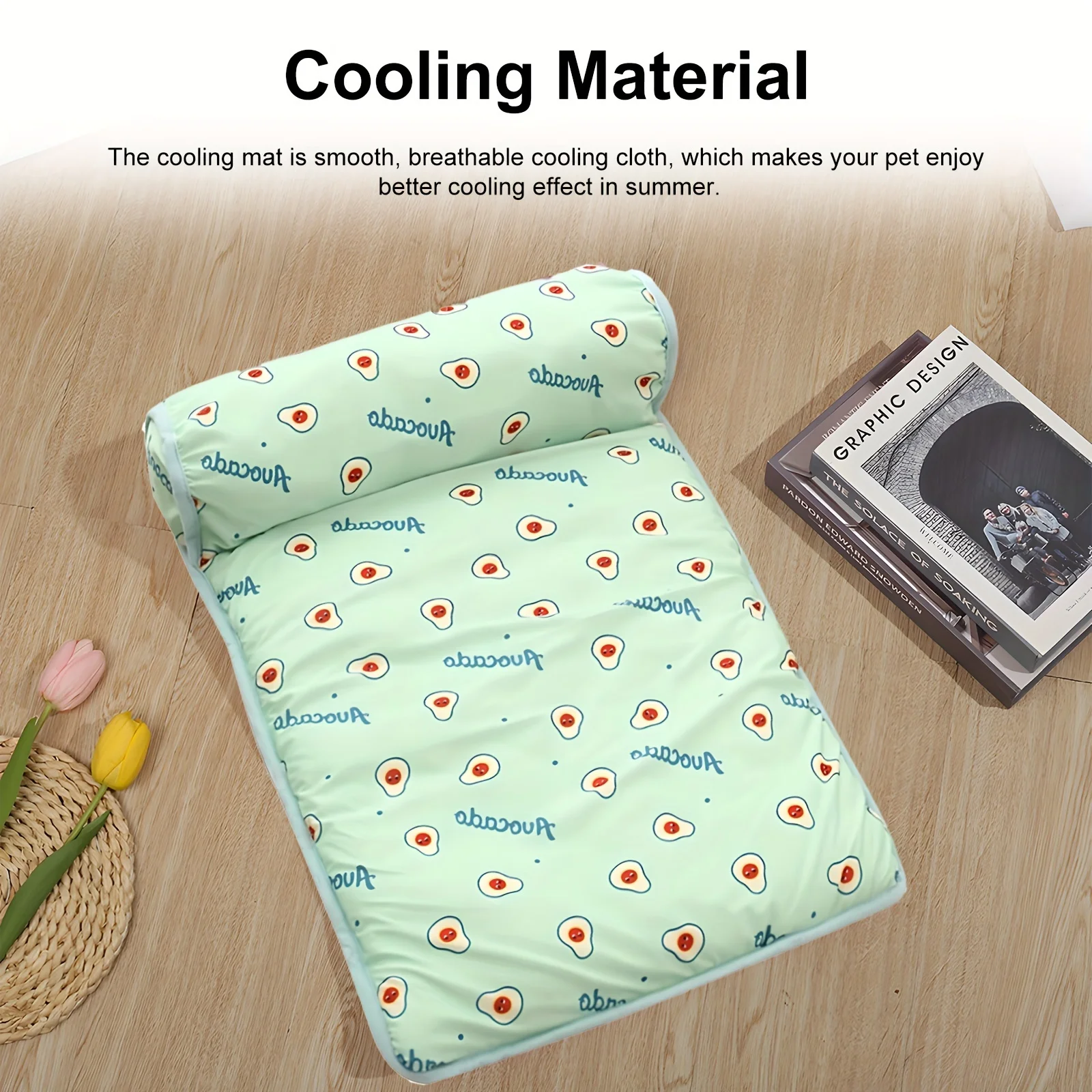 Estera refrescante para mascotas con almohada, antideslizante, cómoda cama para perros y gatos para todos los tamaños, ideal para uso interior/exterior, estera refrescante para mascotas - imagen 3