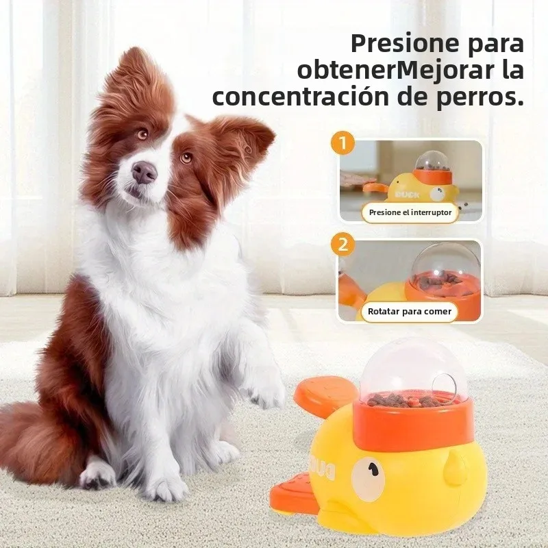 Alimentador de rompecabezas para perros, dispensador interactivo de comida para mascotas, diseño de pato de dibujos animados, alimentador automático antideslizante para mascotas, juguetes para entrenamiento de perros - imagen 2