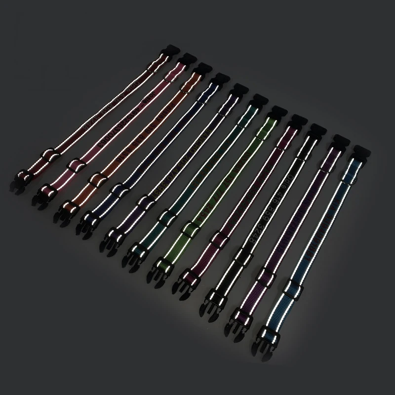 Collar de perro de nailon personalizado, Collar reflectante personalizado bordado con nombre ajustable, Collar con número de teléfono, Collar para perro pequeño y grande - imagen 4