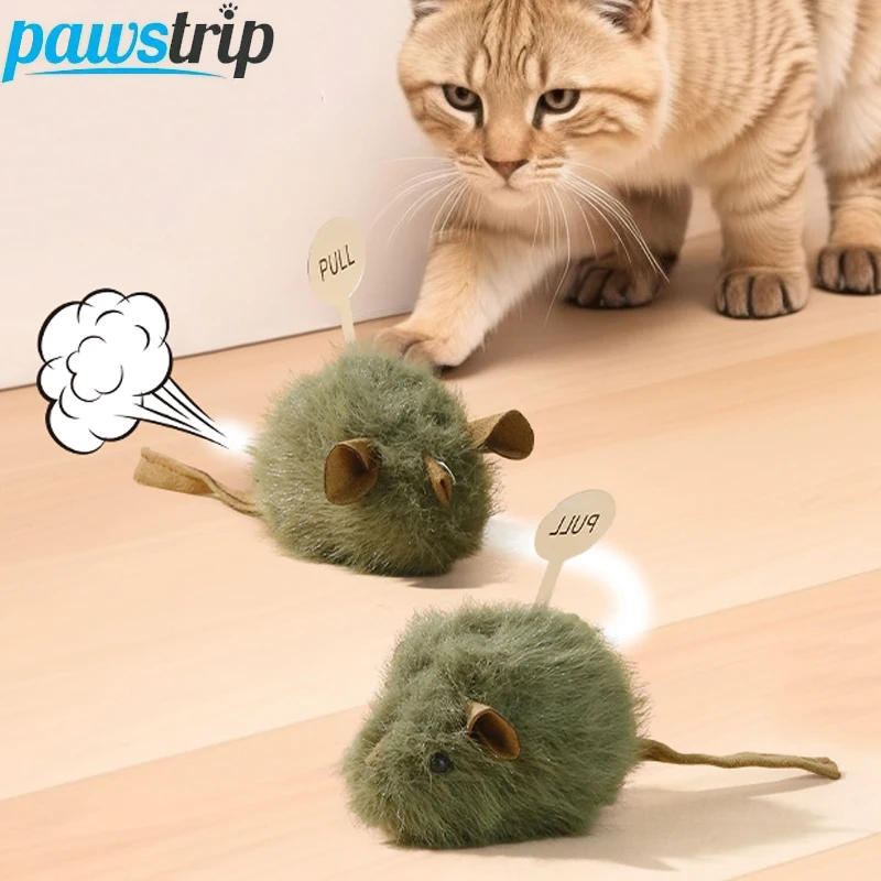 Juguete automático para gatos, juguete interactivo de simulación de ratón para gatos, divertido juguete resistente a mordeduras para gatitos, accesorios para gatos, 1/2 Uds.