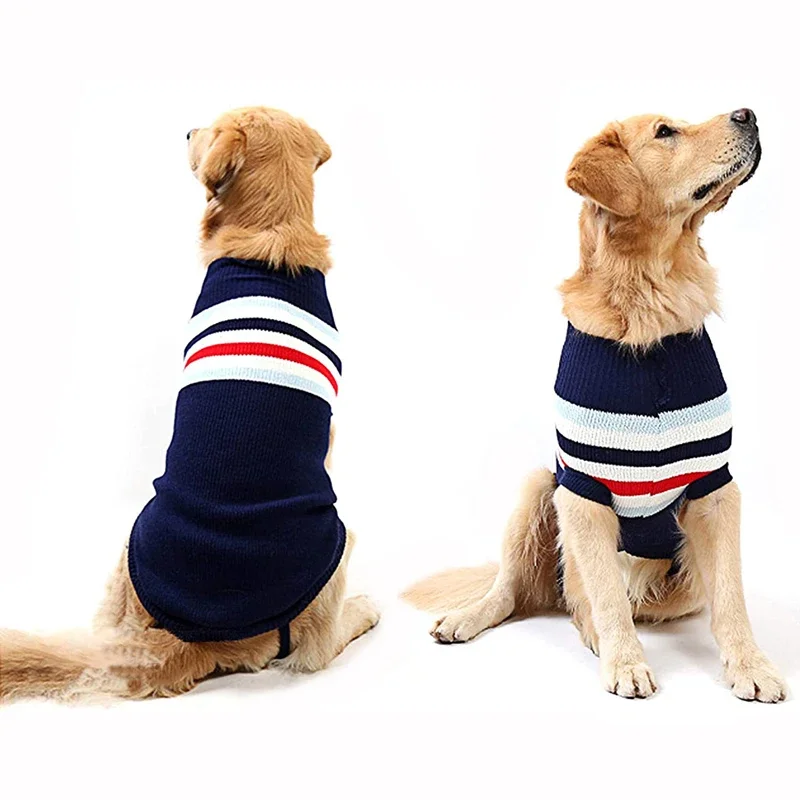 Suéter para perros grandes, ropa navideña para perros pequeños, medianos y grandes, jersey de cuello alto Golden Retriever Rottweiler, cálido para invierno - imagen 3