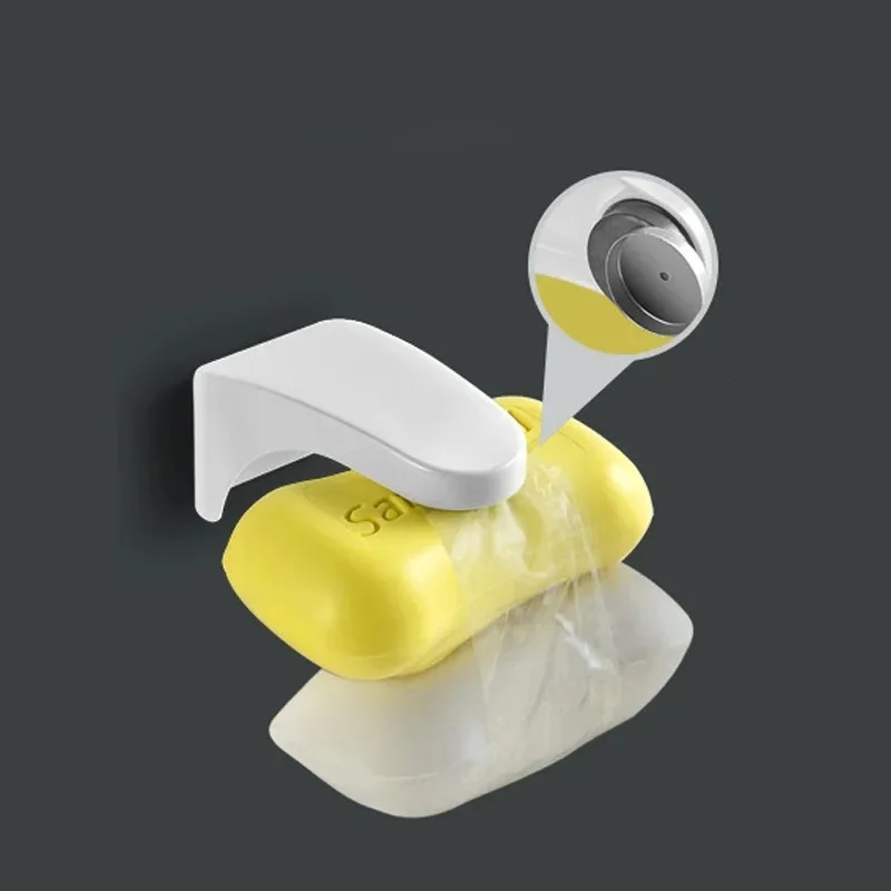 Caja de jabón portátil, soporte magnético para jabón, No necesita instalación, soporte para jabón de drenaje para baño, inodoro, no metálico - imagen 3