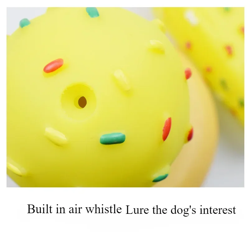 Juguete de simulación para perro, Donut, helado, hamburguesa, resistente a las mordeduras, dientes de molienda, sonido, gato, juguetes interactivos - imagen 3
