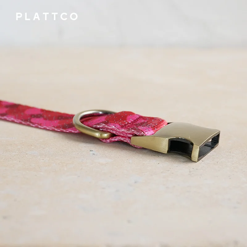 PLATTCO-collar de perro de diseño único, estampado de gelatina de fresa con hebilla de bronce de alta calidad, tamaño 5 PDC322Br - imagen 4