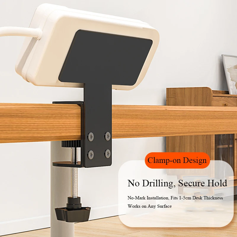 Soporte para regleta debajo del escritorio: bandeja de gestión de cables sin taladro para fijación de salidas, organización de cables y almacenamiento de estantes - imagen 2