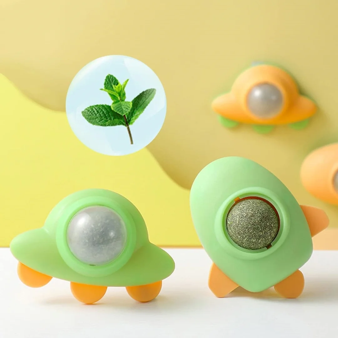 Juguete autoadhesivo con forma de cohete para gatos, bola para masticar para interiores, aumento del apetito - imagen 5