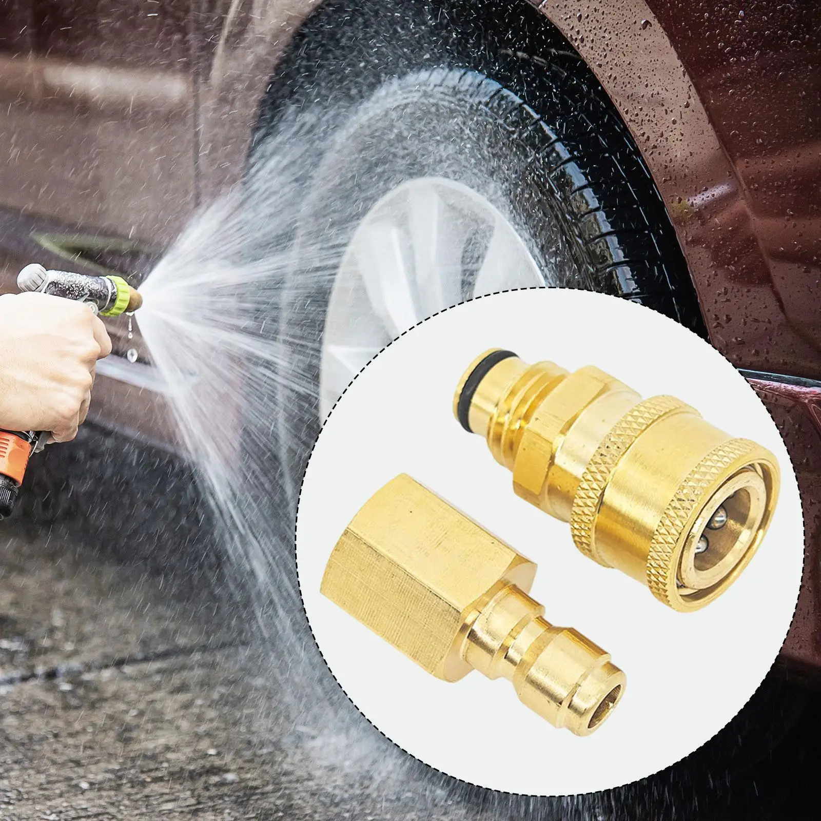 Pressure Washer Adapter Wear Resistant Copper Coupler Quick Connect Fitting Replace Easy Installation Pressure Washer Coupling