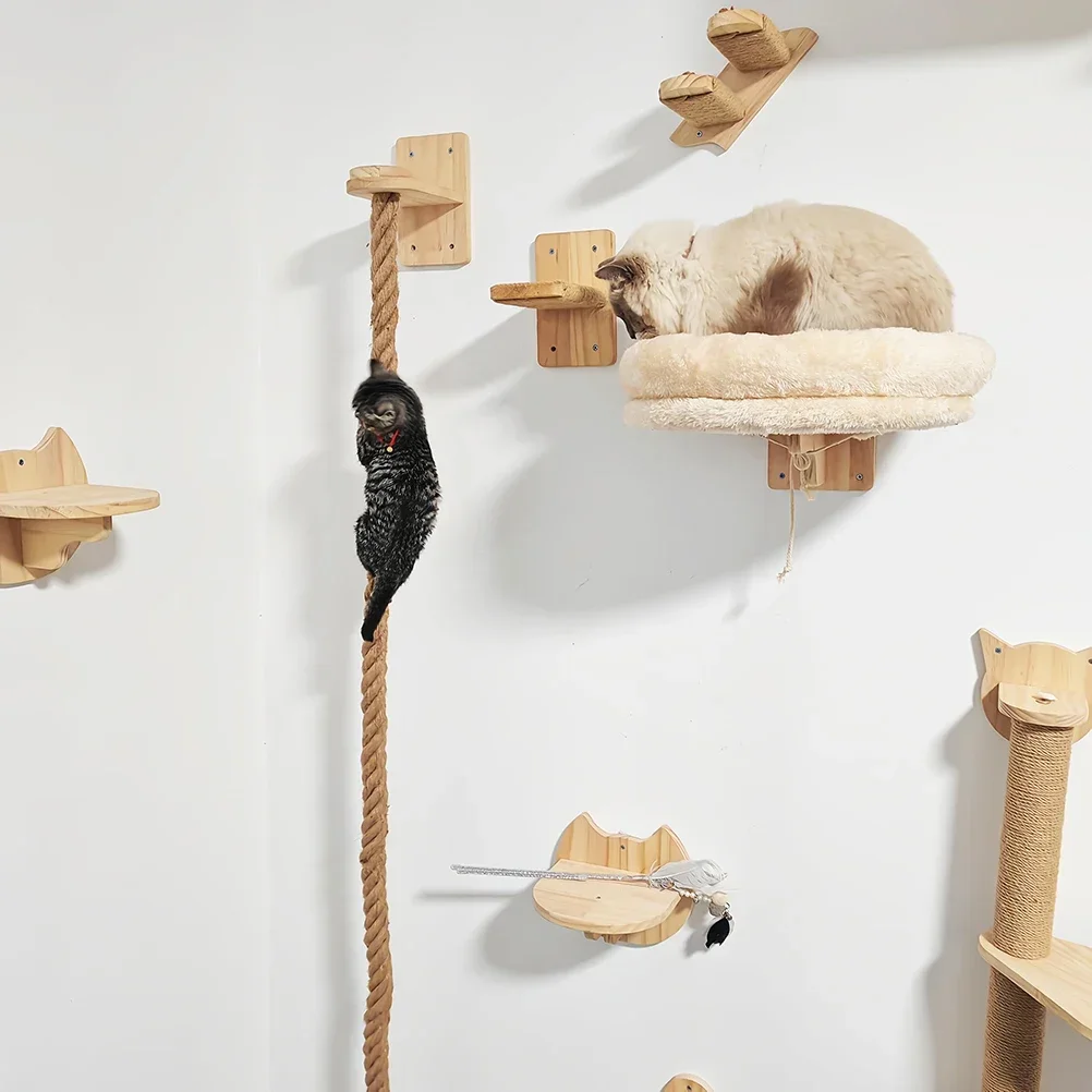 Rascador de pared para gatos con escalones, cama, casa y torre - imagen 3