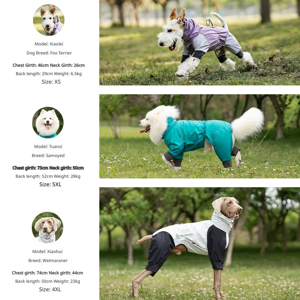 Chaqueta impermeable para perros con cobertura total y ajustable - imagen 5