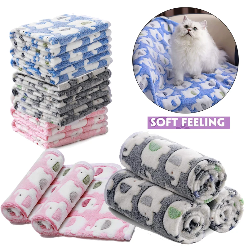 Manta suave y esponjosa de calidad para mascotas, estera bonita de dibujos animados para mascotas, manta cálida y cómoda para suministros para perros y gatos