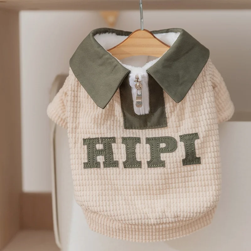 Abrigo cálido y suave para perro, ropa de invierno de felpa para perro, chaqueta para cachorro a la moda, abrigo con estampado de letras, Chaqueta de algodón para gato, disfraz para mascota Chihuahua - imagen 5