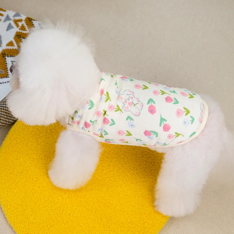 Ropa con estampado para perros, abrigo de invierno, ropa para perros pequeños, chaleco acolchado, chaqueta para perros pequeños, abrigo para cachorros y gatos Chiwawa, traje XXL - imagen 3