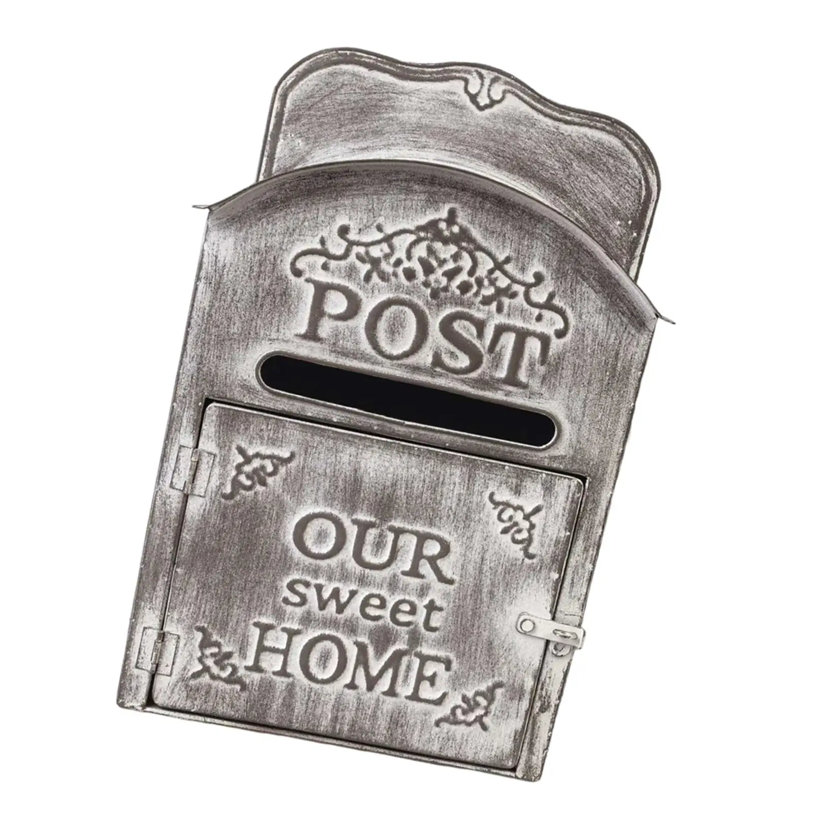 Iron Decorative Mailbox Wall Mounted Accessories Multifunctional Outdoor Patio Decor 9.8x5.3x15.7inch Letter Box Ornamental