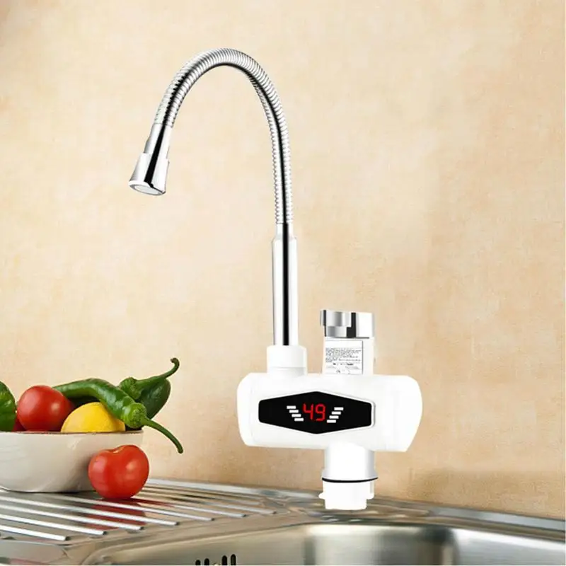 Grifo eléctrico de calentamiento rápido para cocina y baño, grifería de agua caliente sin tanque, instantáneo, 220V - imagen 3